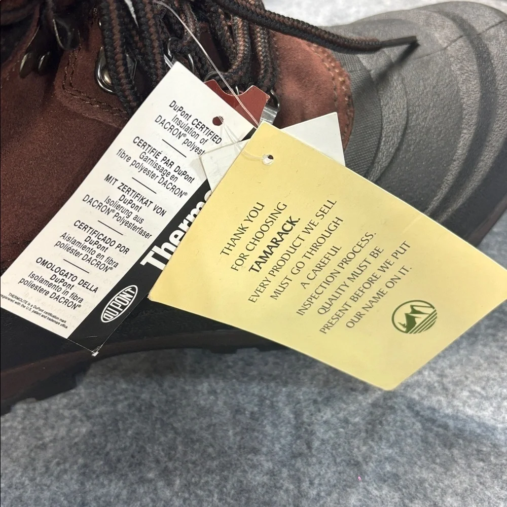 Tamarack thermolite leather lace up insulated Black and Brown Boots size 10